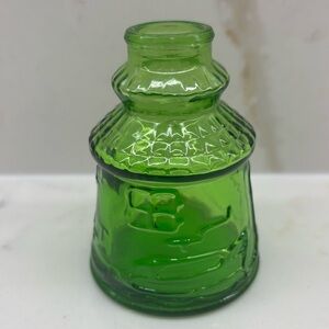 Vintage Wheaton 3.5” Green Glass Cape May NJ Bitters Lighthouse Bottle